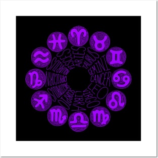 Zodiac Signs (purple) Posters and Art